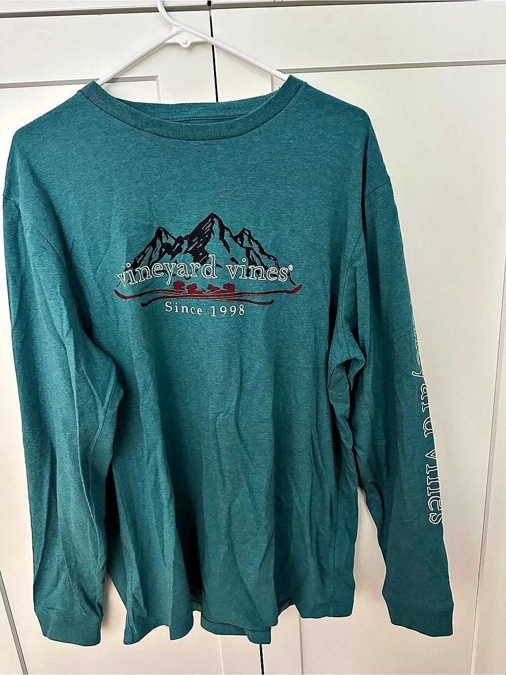 Vineyard Vines Ski Logo Long-Sleeve Tee Blue Size Large